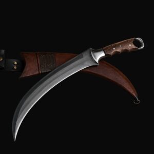 bodacious knives viking machete sword | handmade 21'' carbon steel hunting sword | full tang blade with leather sheath | survival & edc