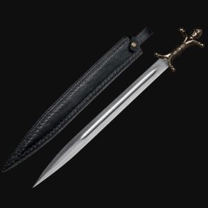 custom stainless steel sword by bodacious knives – medieval hunting & display knife