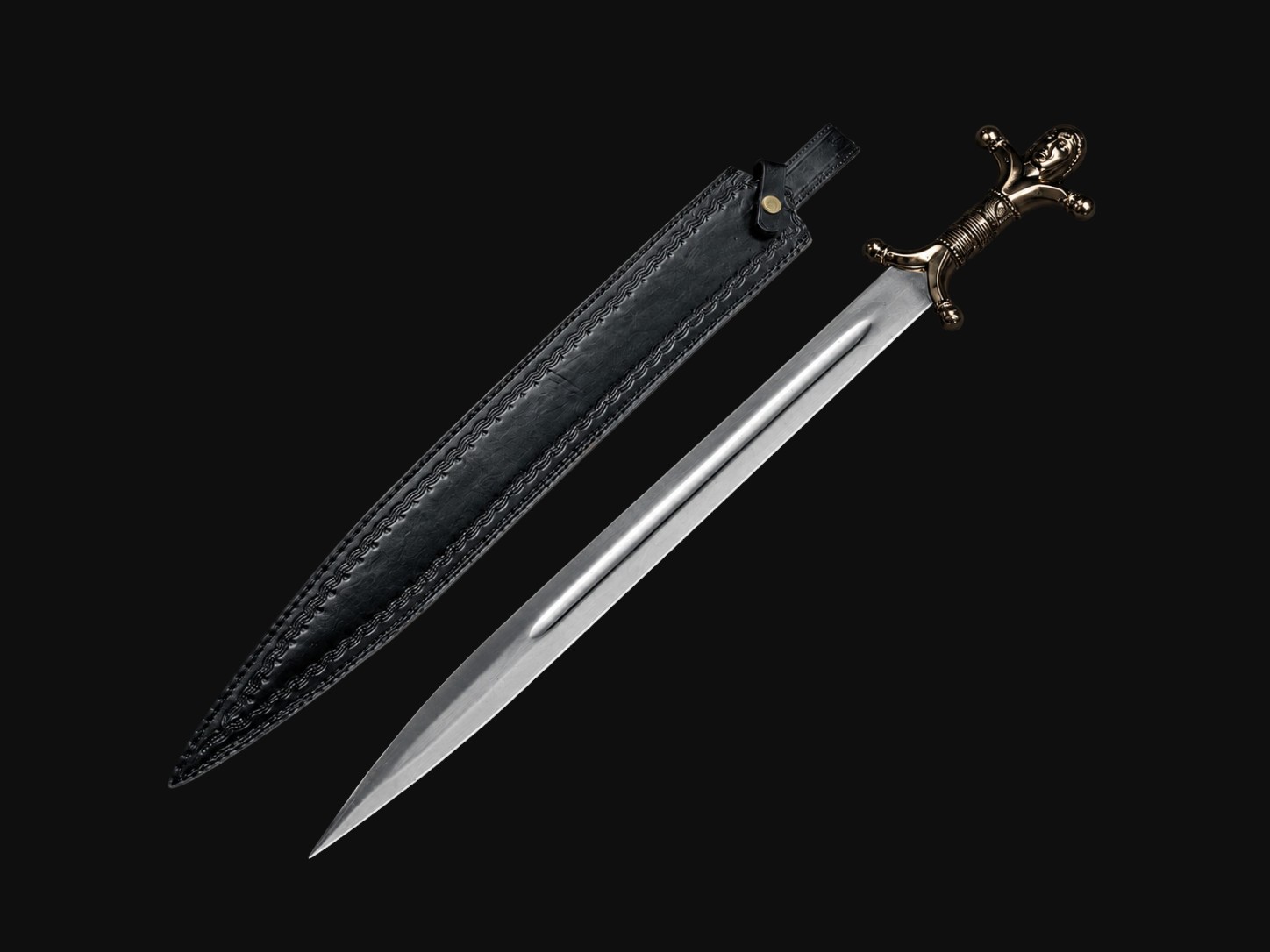 custom stainless steel sword by bodacious knives – medieval hunting & display knife custom stainless steel sword by bodacious knives – medieval hunting & display knife