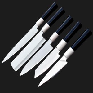 5 pieces handmade japanese kitchen chef knife set