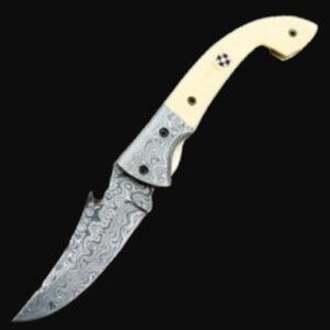 custom damascus steel folding pocket knife