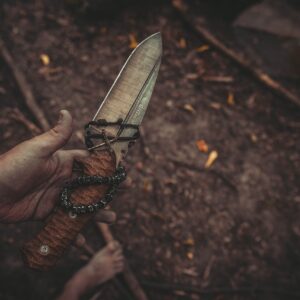 knife, hunting knife, tool, weapon, basic survival, nature, forest, woods, hand holding a knife
