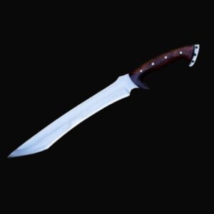 bodacious knives | 24'' handmade carbon steel survival machete | clip point | leather sheath